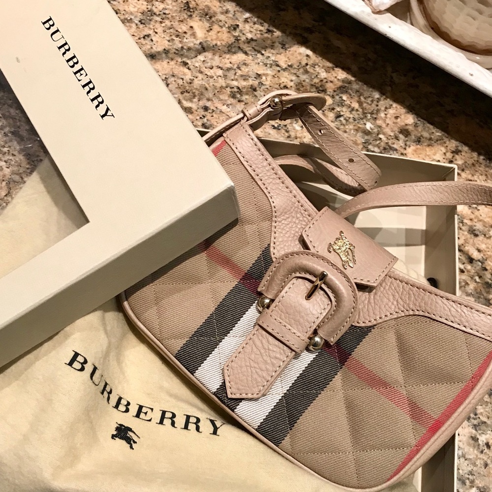 Burberry Quilted House Check Sophie Pochette Purse